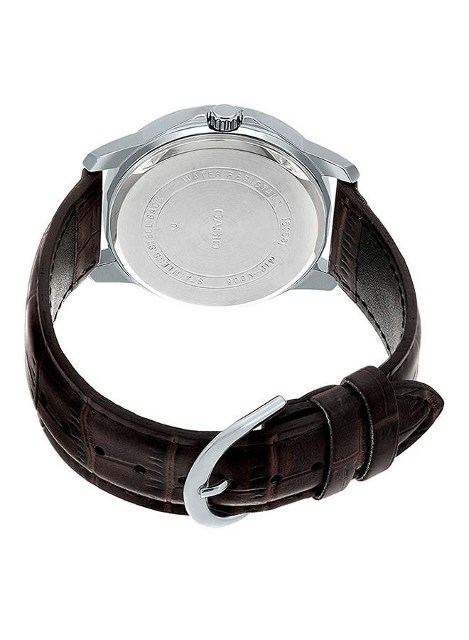 كاسيو ساعة يد بعقارب وسوار من الجلد طراز CASIOTP-V300L-7AUDF - 40 مم - بني للرجال - Image 2