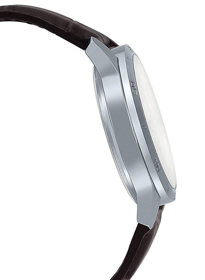 كاسيو ساعة يد بعقارب وسوار من الجلد طراز CASIOTP-V300L-7AUDF - 40 مم - بني للرجال - Image 4