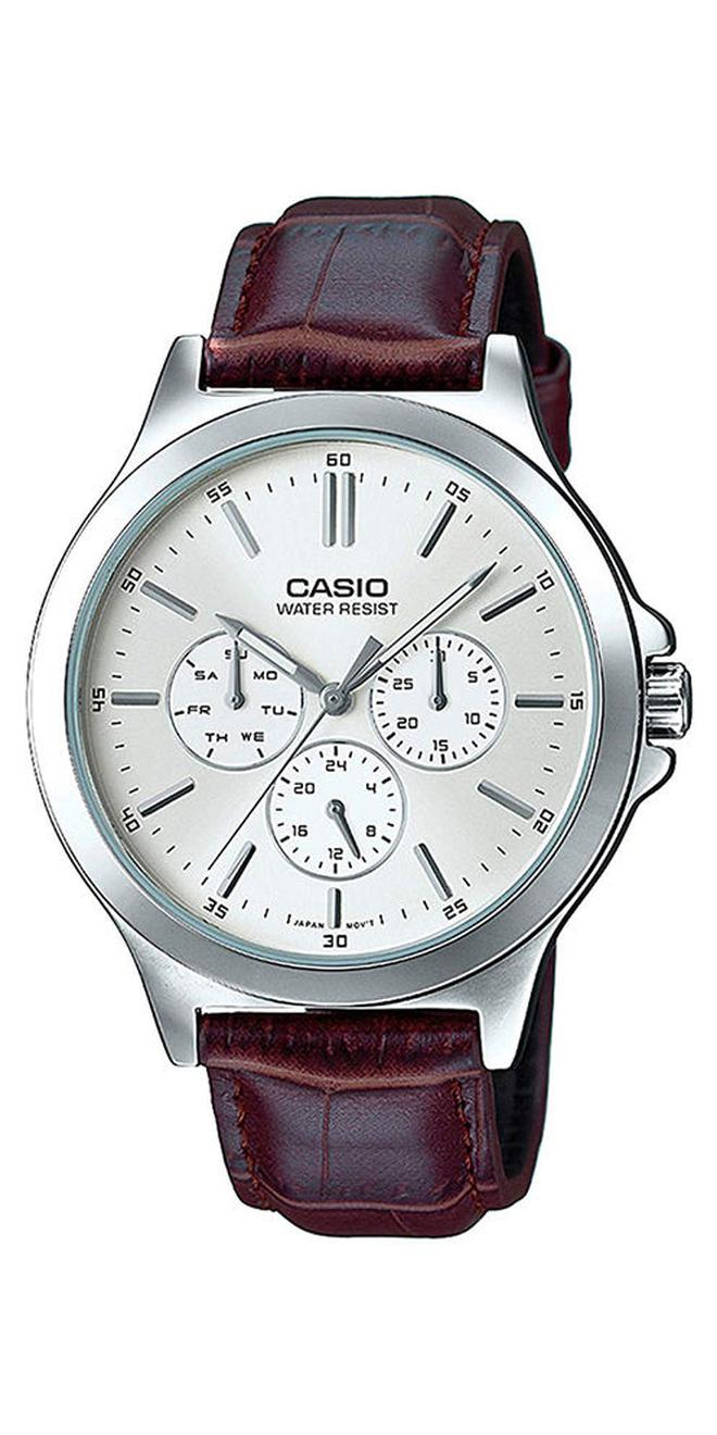 CASIO Men's Leather Analog Watch CASIOMTP-V300L-7AUDF - 40 mm - Brown - Image 1