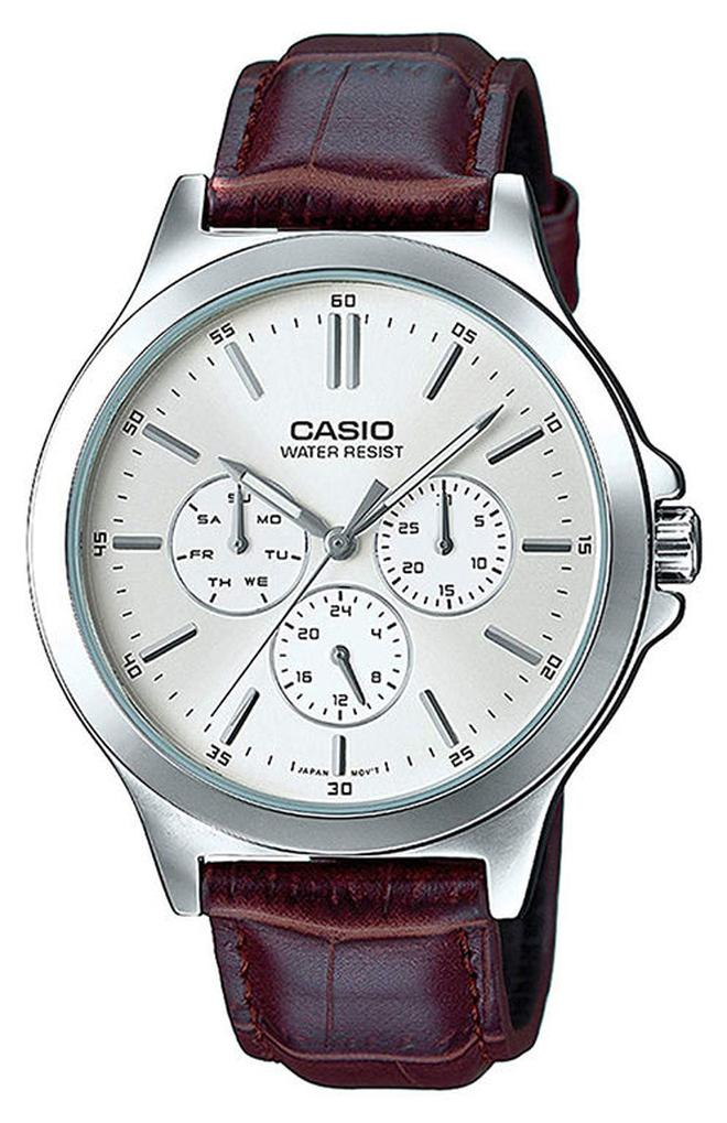 CASIO Men's Leather Analog Watch CASIOMTP-V300L-7AUDF - 40 mm - Brown - Image 1