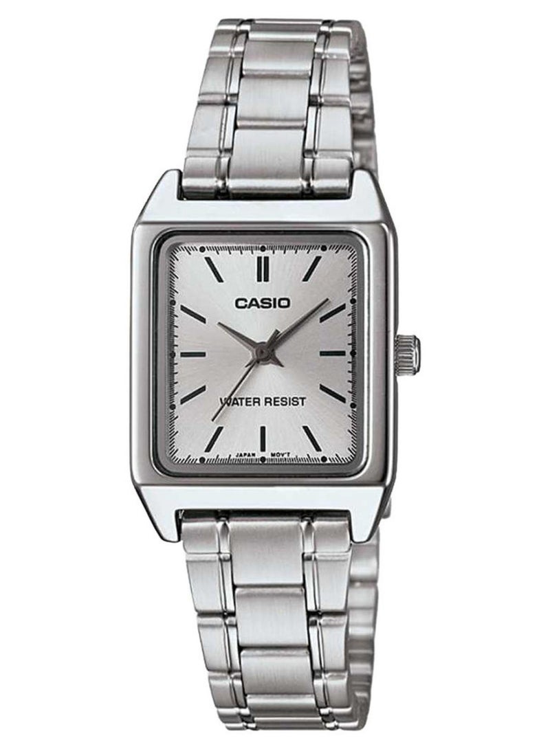 كاسيو ساعة يد كوارتز بعقارب بسوار من الإستانلس ستيل طراز LTP-V007D-7EUDF - 22 مم - فضي للنساء - Image 1