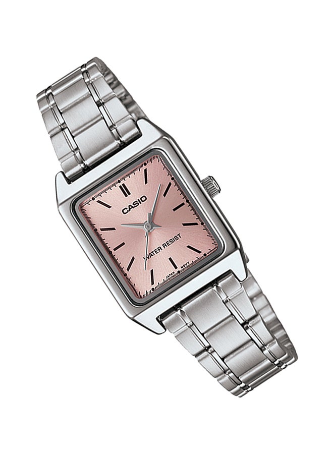 كاسيو ساعة يد كوارتز بعقارب بسوار من الإستانلس ستيل طراز LTP-V007D-4EUDF - 31 مم - فضي للنساء - Image 3