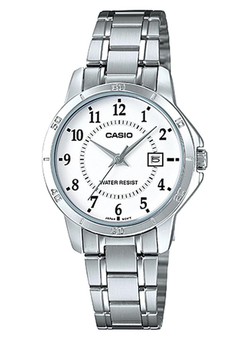 CASIO Women's Water Resistant Analog Watch LTP-V004D-7BUDF - 35 mm - Silver - Image 1