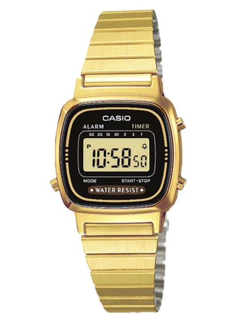 Women's Water Resistant Digital Watch LA670WGA-1DF - 25 mm - Gold