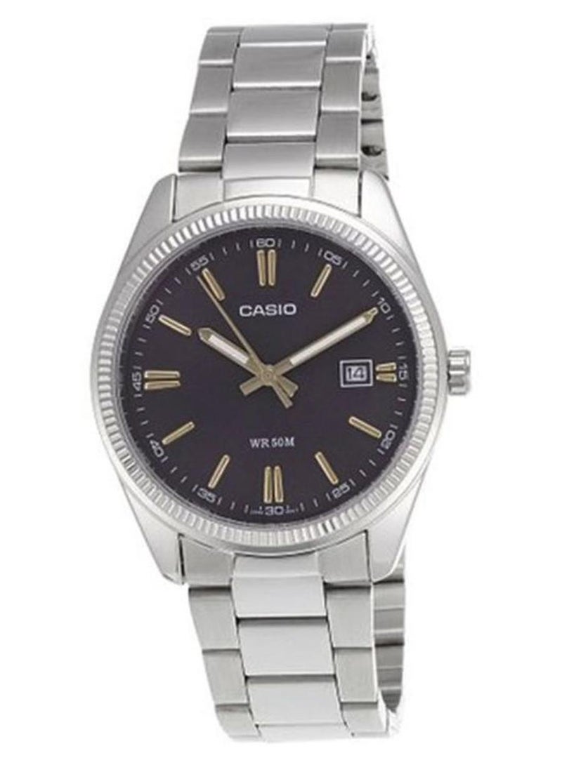 كاسيو ساعة يد كوارتز بعقارب بسوار من الإستانلس ستيل طراز MTP-1302D-1A1VDF - 30 مم - فضي للرجال - Image 1