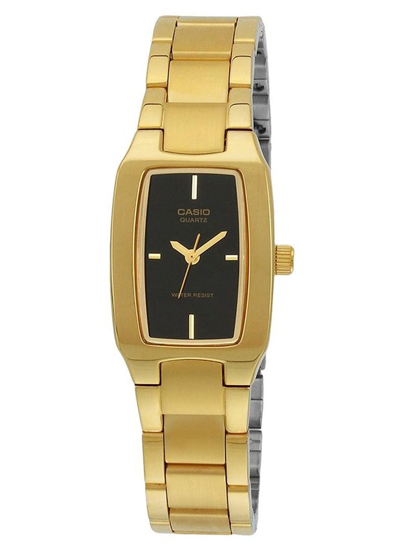 كاسيو ساعة يد رقمية كوارتز بسوار من الإستانلس ستيل طراز LTP-1165N-1CRDF - 21 مم - ذهبي للنساء - Image 1