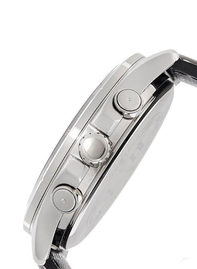 CASIO Men's Leather Analog Quartz Watch MTP-1374L-1AVDF - 44 mm - Black - Image 3