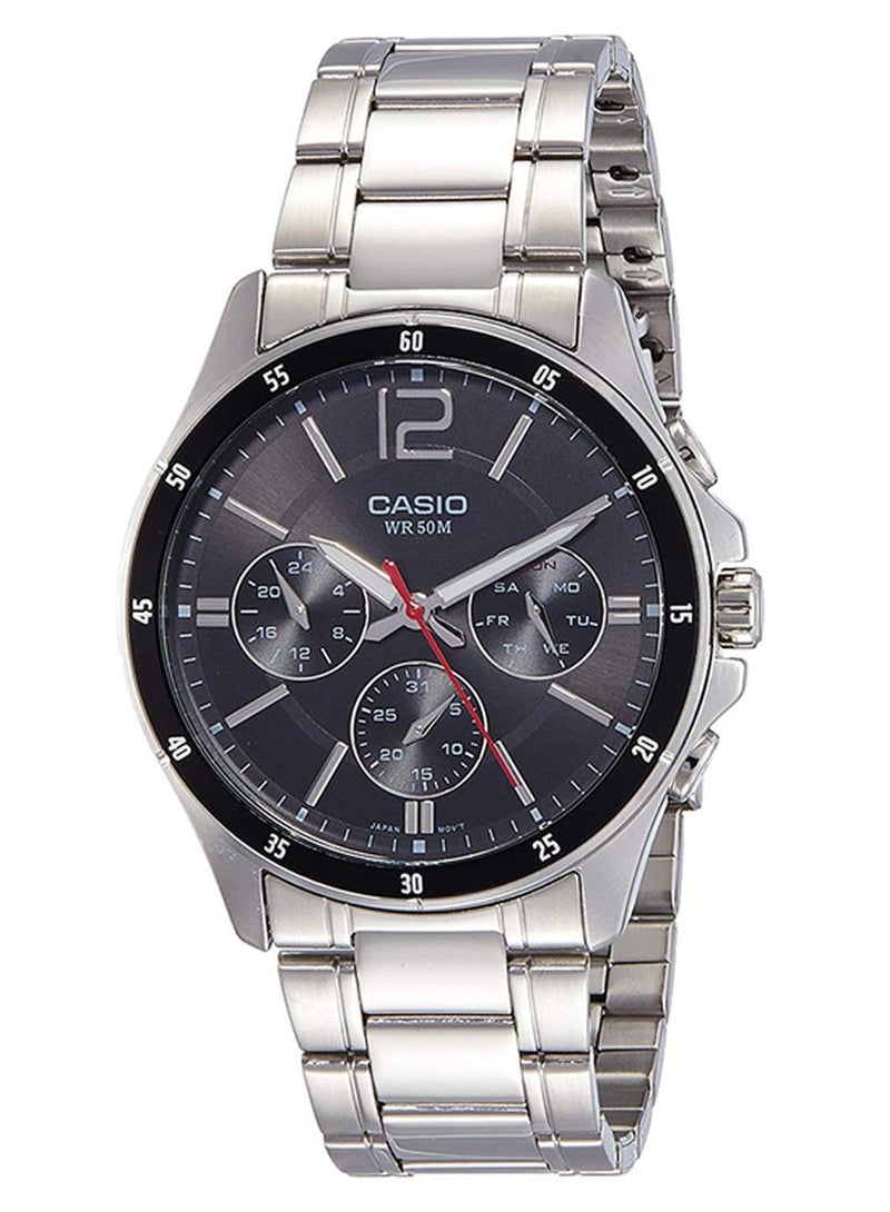 CASIO Men's Water Resistant Satinless Steel Chronograph Watch MTP-1374D-1AVDF - 44 mm - Silver - Image 1