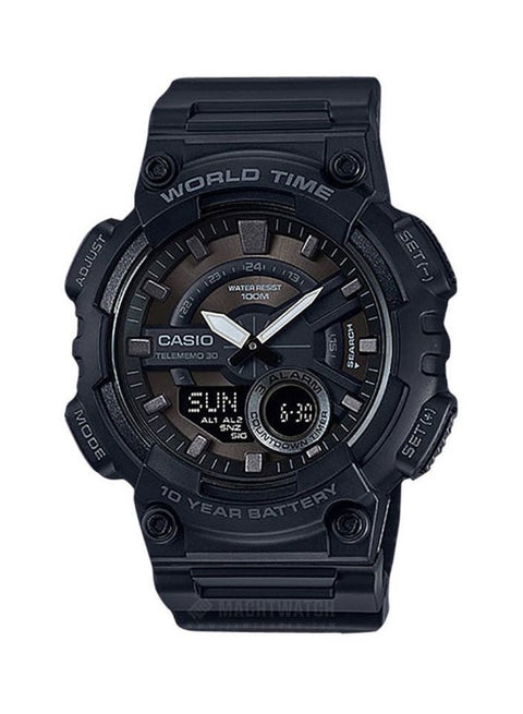 Men's Synthetic Analog & Digital Quartz Watch AEQ-110W-1BVDF - 47 mm - Black