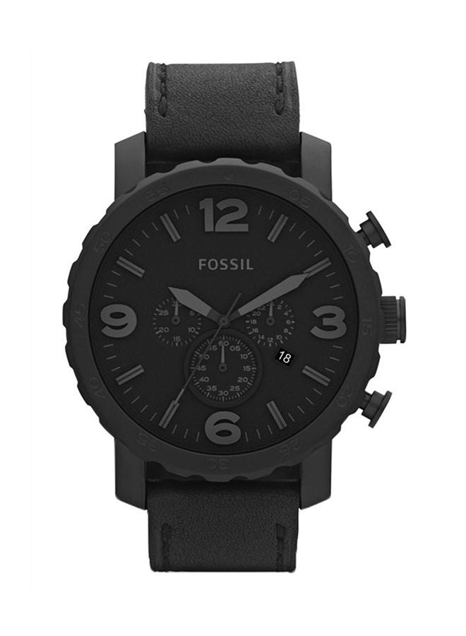 FOSSIL Men's Nate Chronograph Quartz Watch JR1354 - 50 mm - Black - Image 1