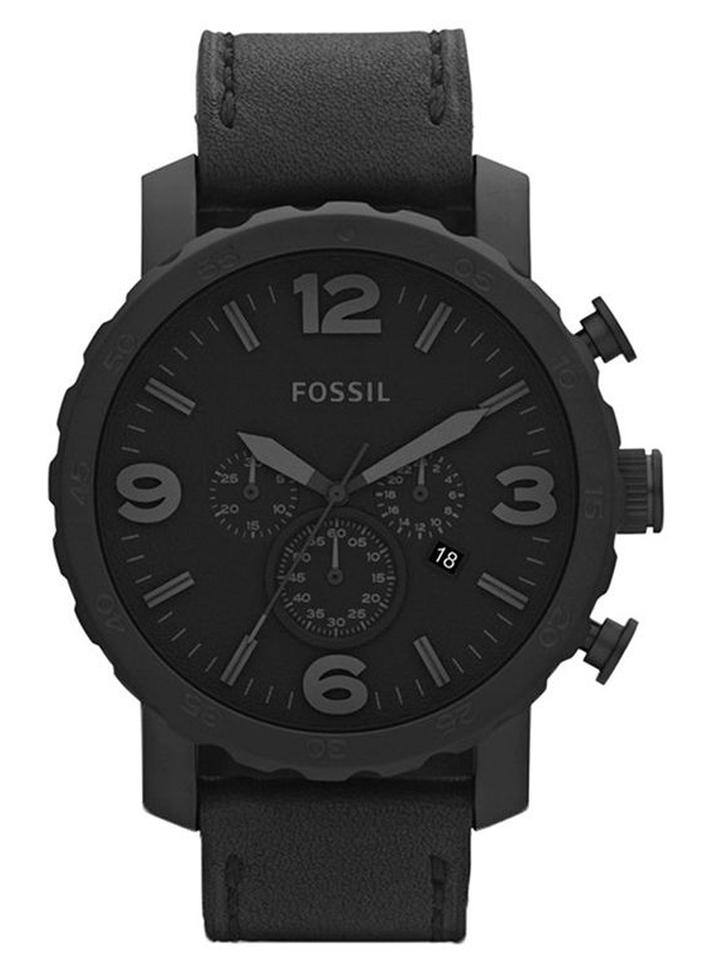 FOSSIL Men's Nate Chronograph Quartz Watch JR1354 - 50 mm - Black - Image 1