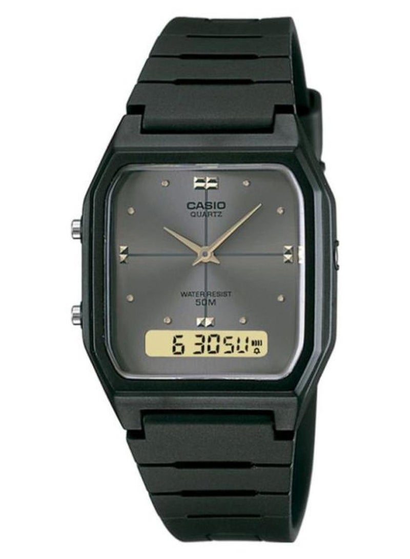 كاسيو ساعة يد كوارتز بعقارب ورقمية طراز AW-48HE-8AV - 38 مم - لون أسود للرجال - Image 1