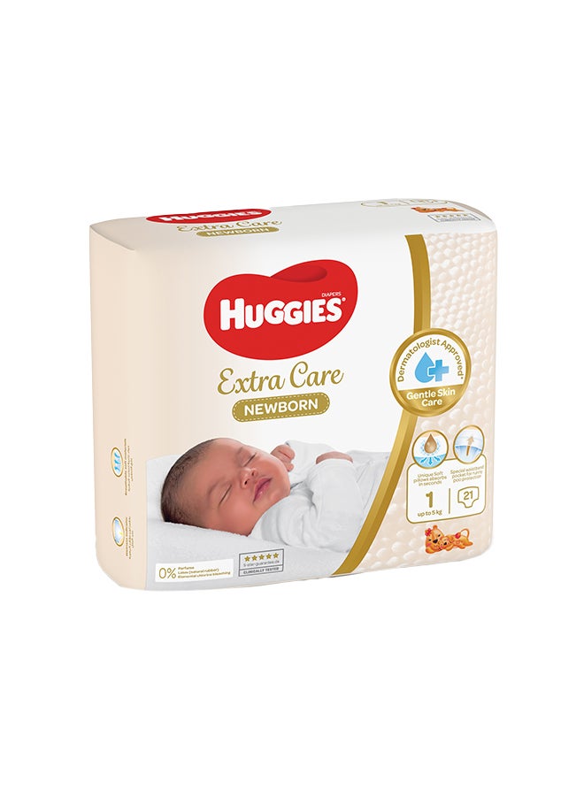 Extra Care Newborn, Size 1, Up to 5 kg, Carry Pack, 21 Diapers - pnsku/N11976190A/45/_/1698237902/1380af80-2fc7-4e85-9660-6073d042806b