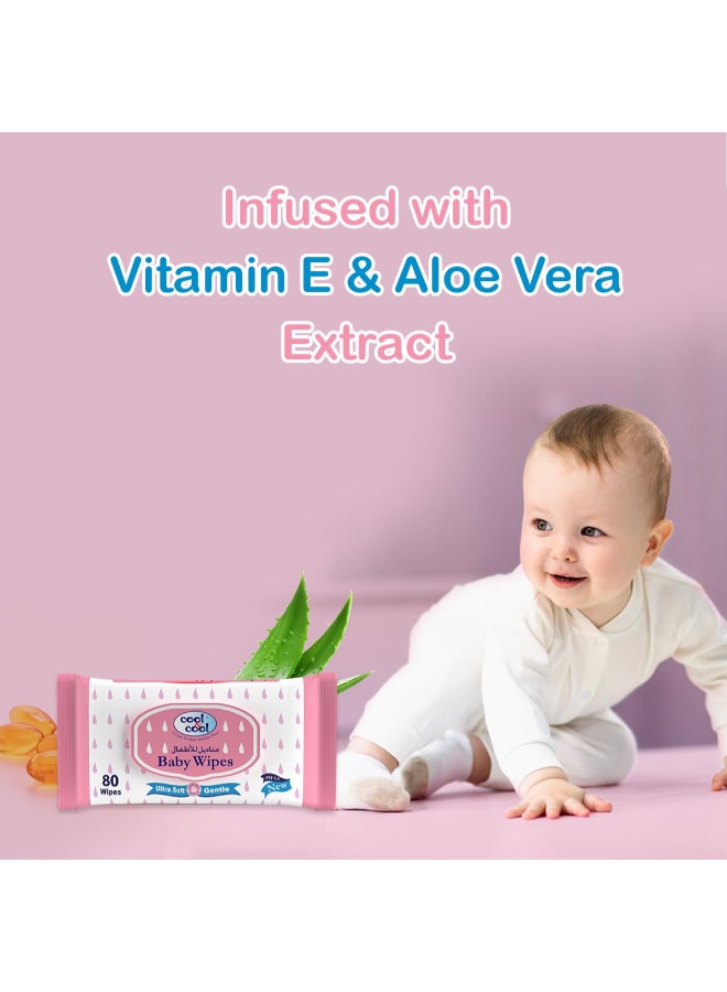 Cool & Cool Baby Wipes 80 Sheets  - Image 2