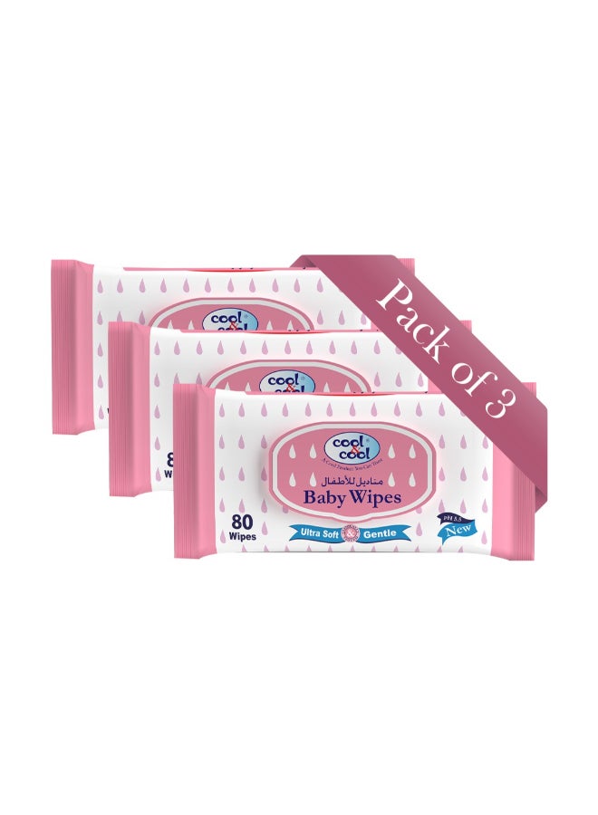 Cool & Cool Baby Wipes 80 Sheets  - Image 1