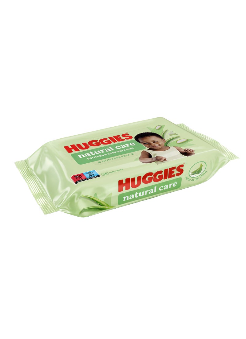 HUGGIES Natural Baby Wipes, Aloe Vera Wipes, 1 Pack x 56 Wipes - Image 2