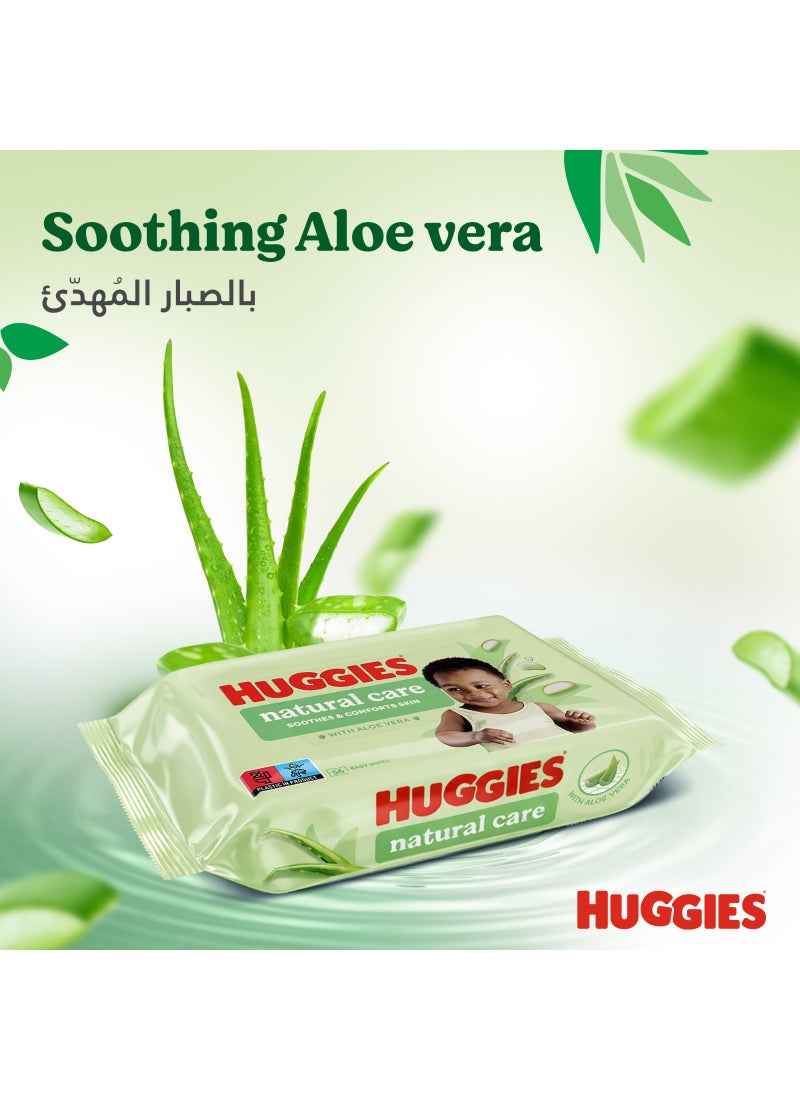 HUGGIES Natural Baby Wipes, Aloe Vera Wipes, 1 Pack x 56 Wipes - Image 3