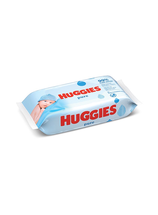 Huggies Pure Baby Wipes, 99% Pure Water Wipes, 3 Pack x 56 Wipes, 168 Count  - Image 2