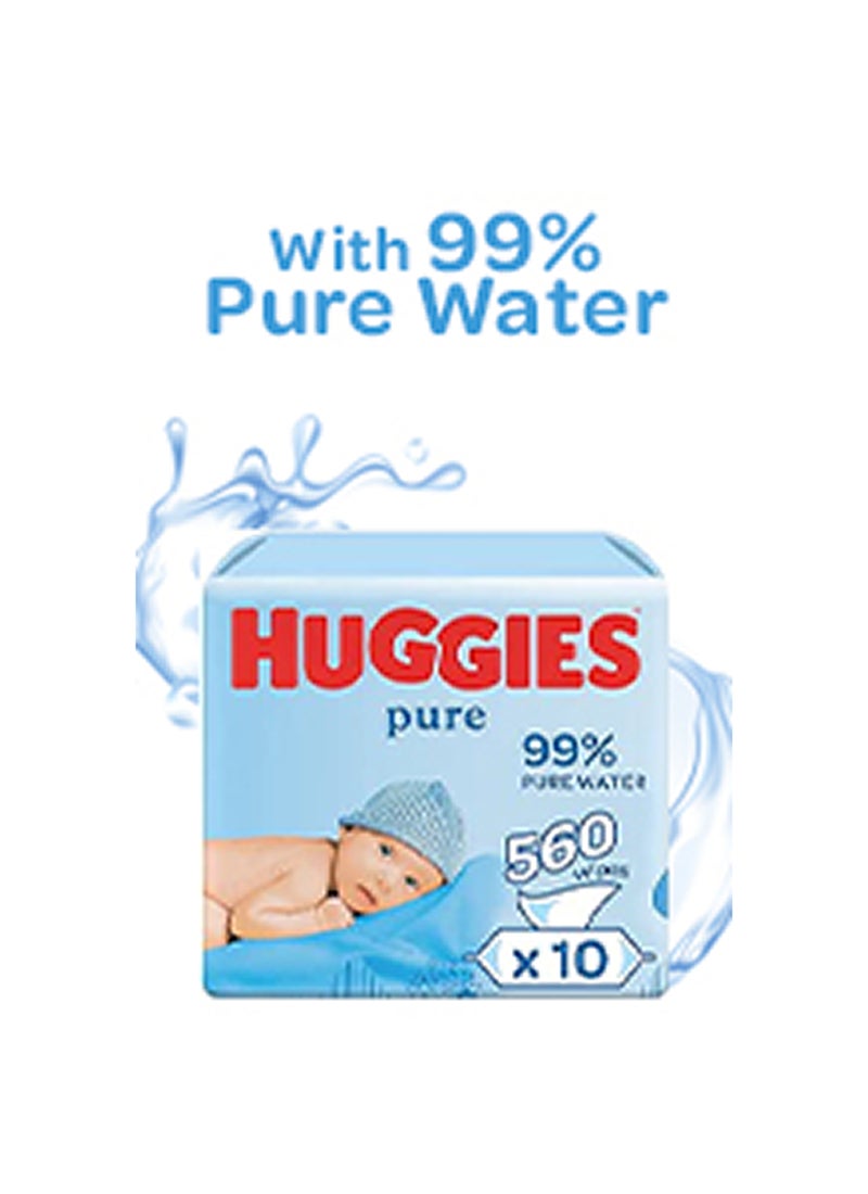 هجيز بيور بيبي مناديل مبللة، 168 عدد (2 + 1 مجانًا) - ألياف طبيعية محببة للبشرة، 99% ماء نقي، بدون عطر، 0% فينوكسي إيثانول - Image 5