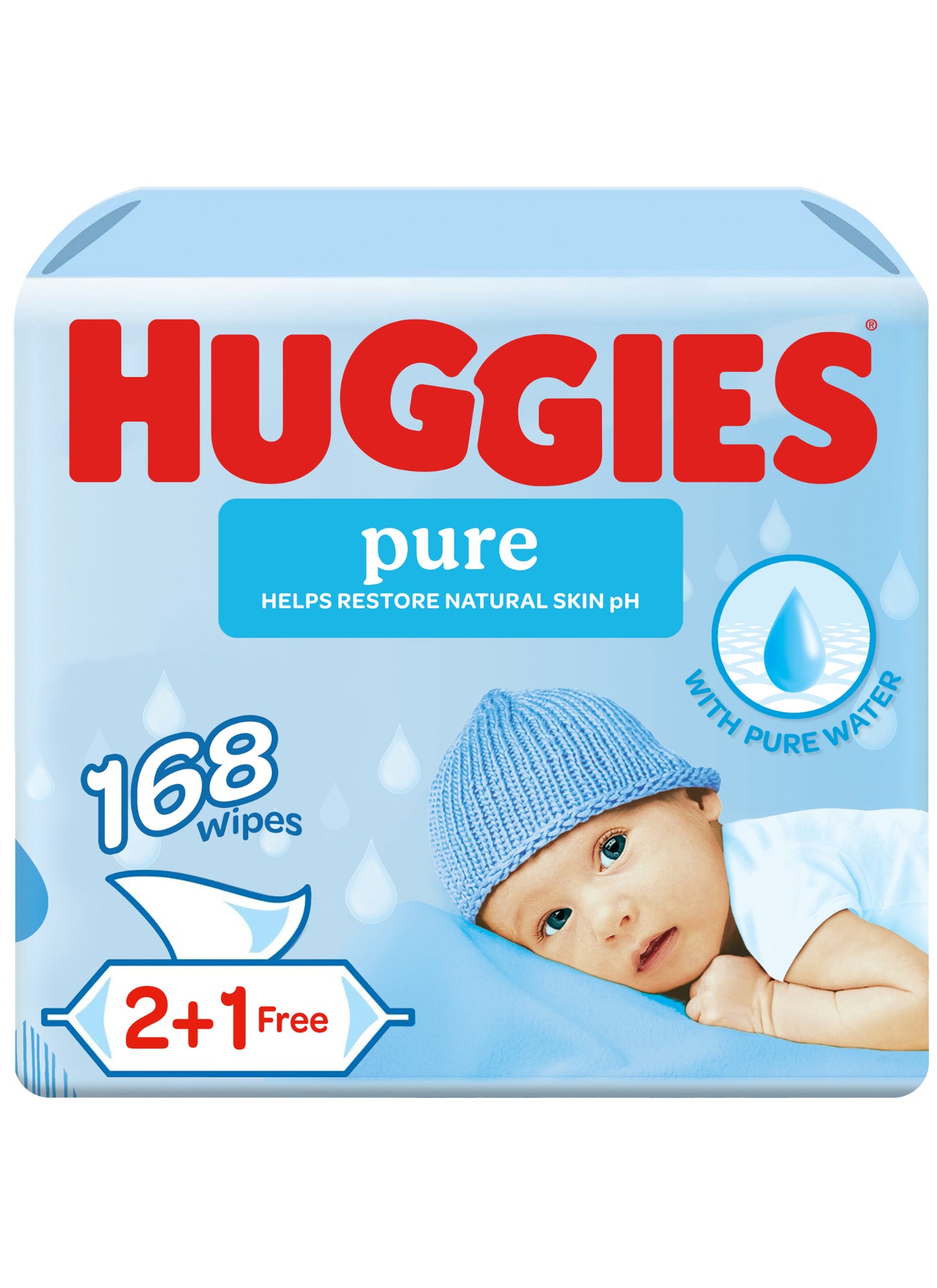 HUGGIES Baby Wipes, 99% Water Wipes, 3 Pack x 56 Wipes