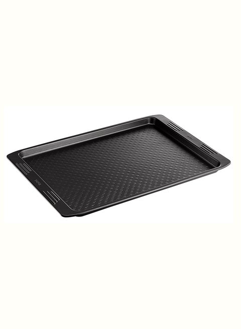 TEFAL Baking Tray | Easy Grip 26.5 x 36 cm Baking Pan | Carbon Steel | 2 Years Warranty | J1627145 Dark Grey 26.5x36cm