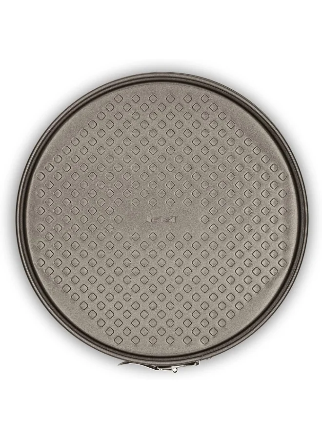 Tefal Baking Mold | Easy Grip Springform 23Cm | Brown | Removable Belt | Carbon Steel | Non-Stick Coating | Easy Unmolding | Easy Cleaning | 2 Years Warranty | J1626145 Brown 23cm