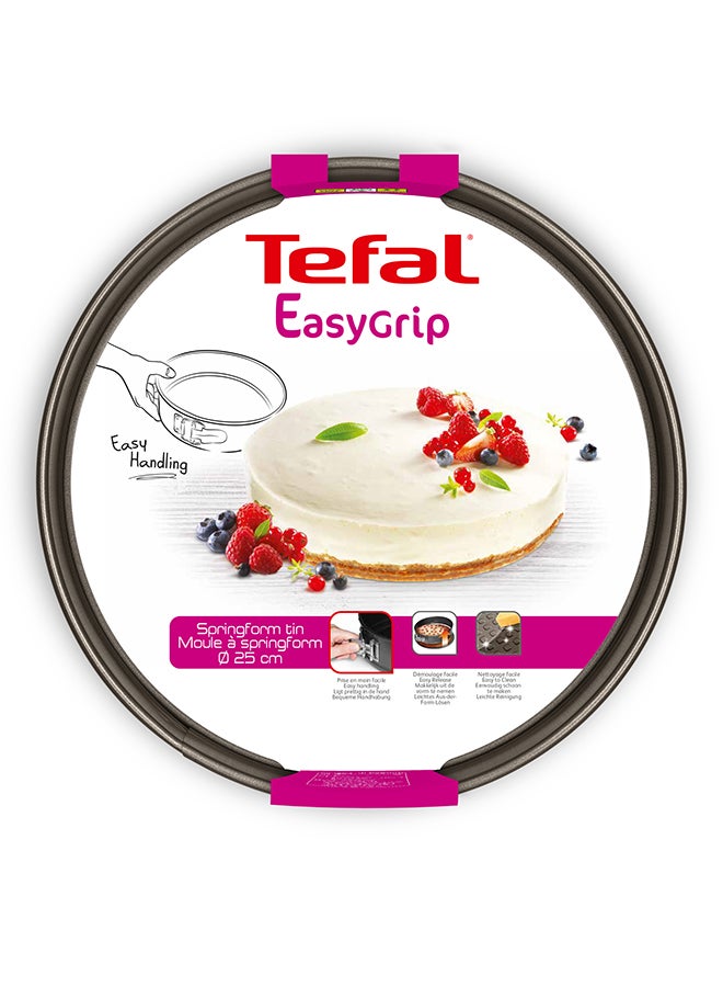 Tefal - TEFAL Spring Form Baking Mold | Easygrip 25 cm round baking tray | Carbon Steel | 2 Years Warranty | J1626245 Brown 25cm - Image 1