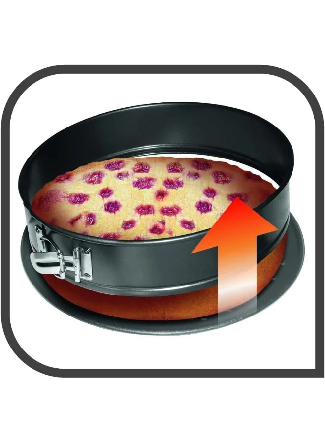 تيفال TEFAL قالب خبز | Easy Grip 25 سم قالب خبز Savarin على شكل زنبرك | فولاذ كربوني | ضمان لمدة سنتين | J1627845 بني 25سم