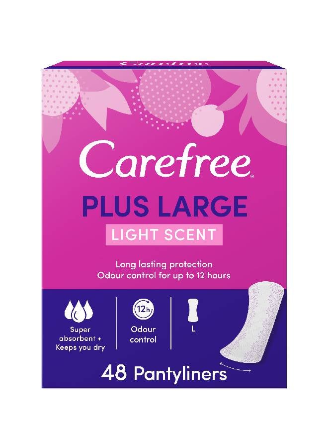 Carefree Panty Liners Plus Large Light Scent 48 Piece  - Image 1