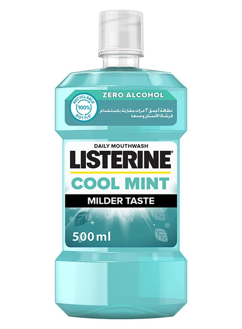 Listerine Cool Mint Flavour Daily Mouthwash Milder Taste 500ml - Image 1