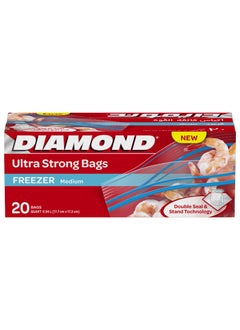 Diamond Ultra Strong Freezer Medium Bags Clear 17.7x17.3cm  - Image 3