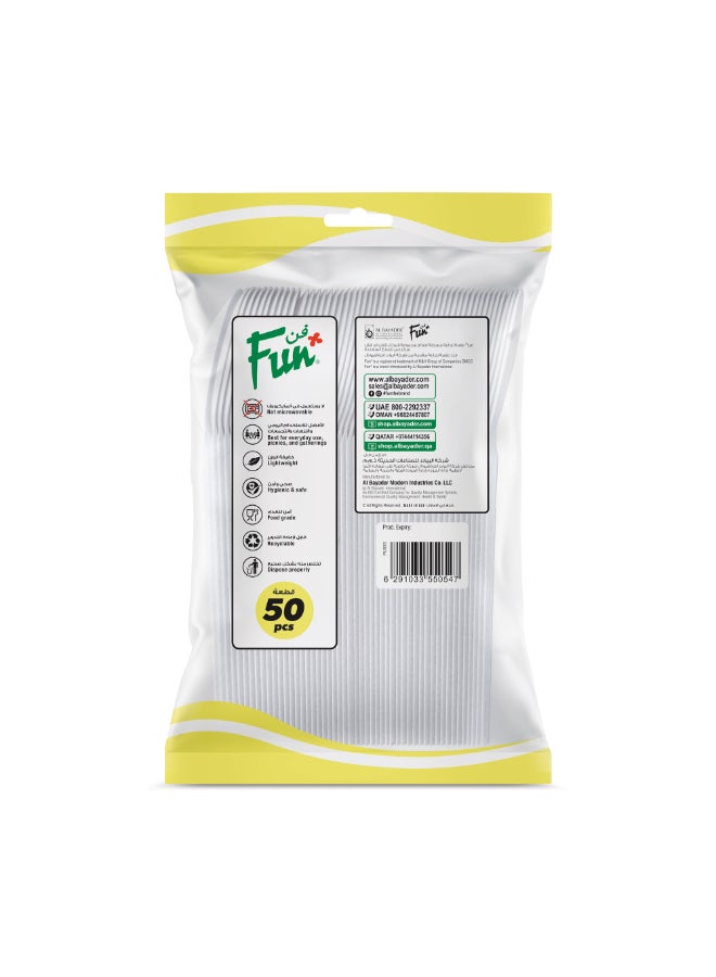 Fun 50-Piece Disposable Spoons White  - Image 3