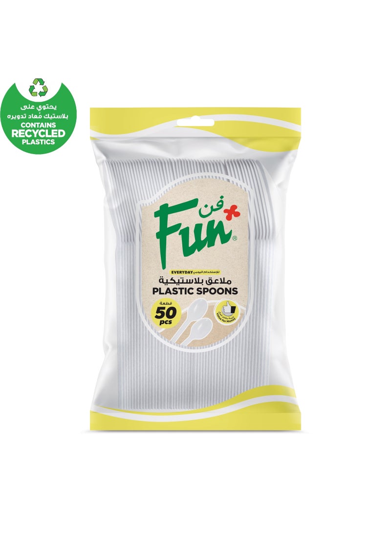 Fun 50-Piece Disposable Spoons White - Image 2