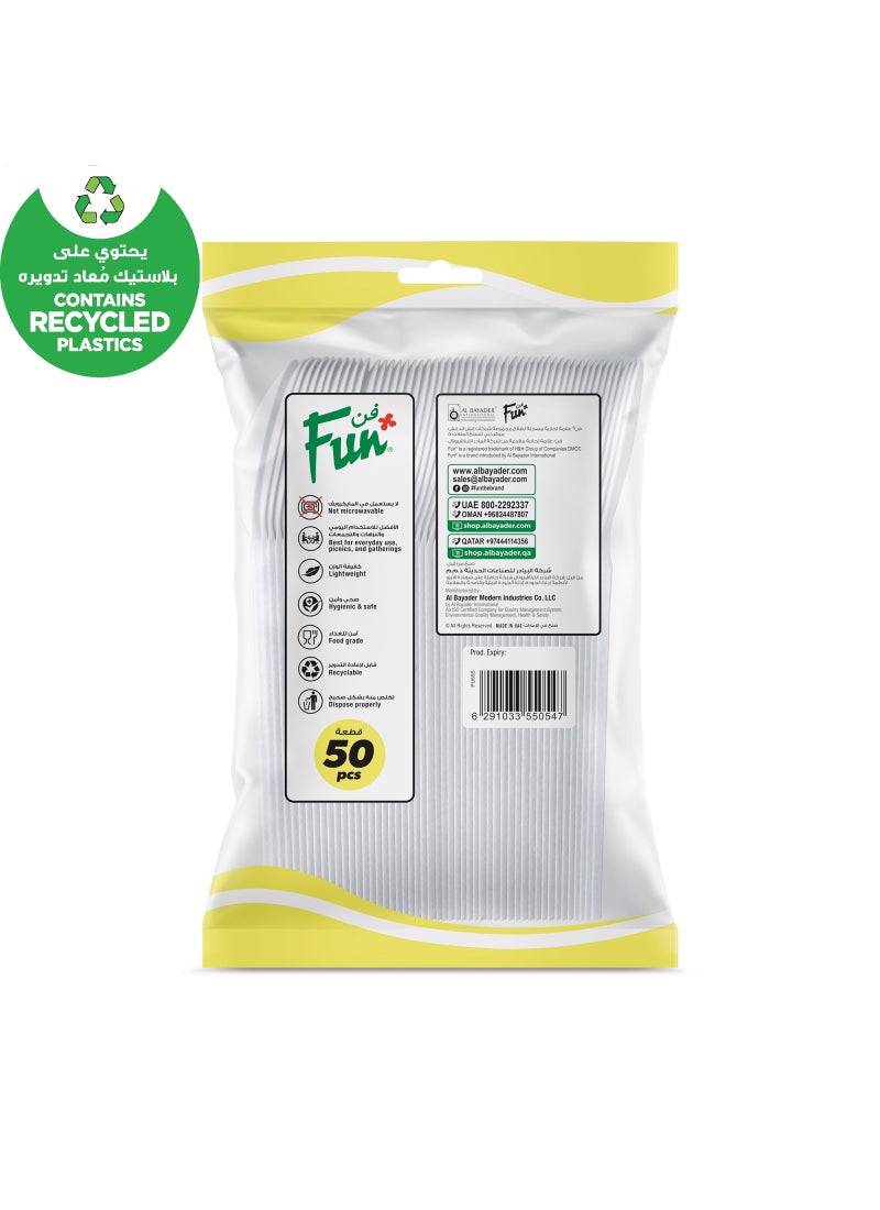 Fun 50-Piece Disposable Spoons White - Image 3