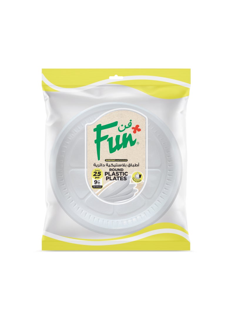 Fun Disposable Plates 25 Pieces White 22cm  - Image 1