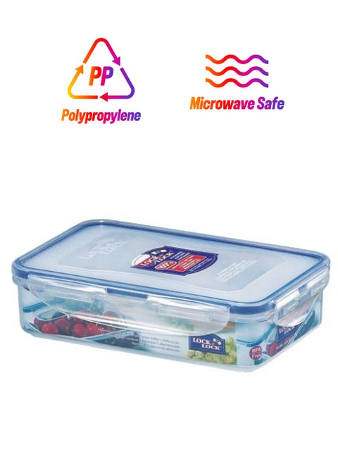 Rectangular Food Container With Divider Clear 800ml
