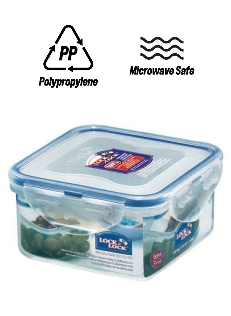 لوك اند لوك علبة طعام أنيقة مربعة الشكل شفاف/أزرق - Image 1