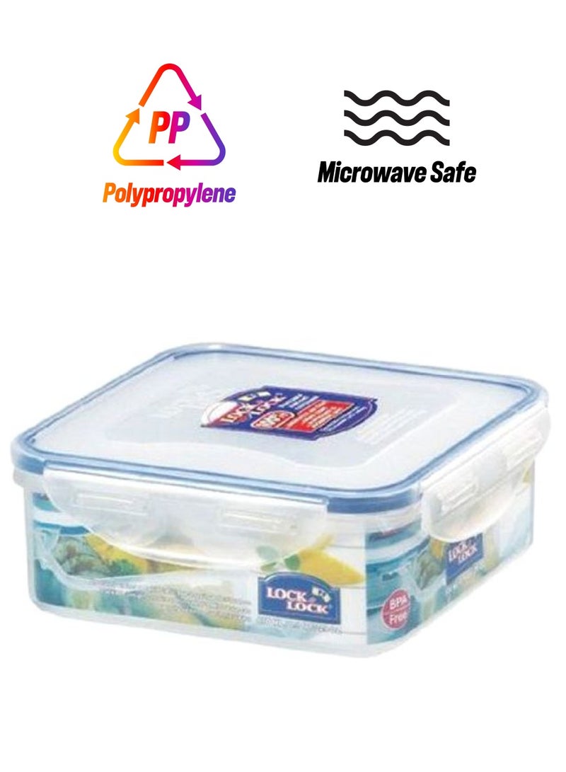LocknLock Square Short Food Container 870Ml Clear/Blue 870ml 