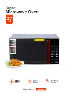GEEPAS Digital Microwave Oven - Microwave Oven with Multiple Cooking Menus |Reheating & Defrost Function |Child Lock |Digital Controls 27 L 900 W GMO1876 Silver  - Image 1