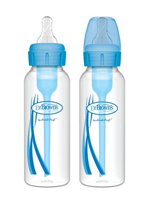 8 Oz/250 Ml Anti-Colic Pp Narrow Options+ Bottle - Blue, 2-Pack