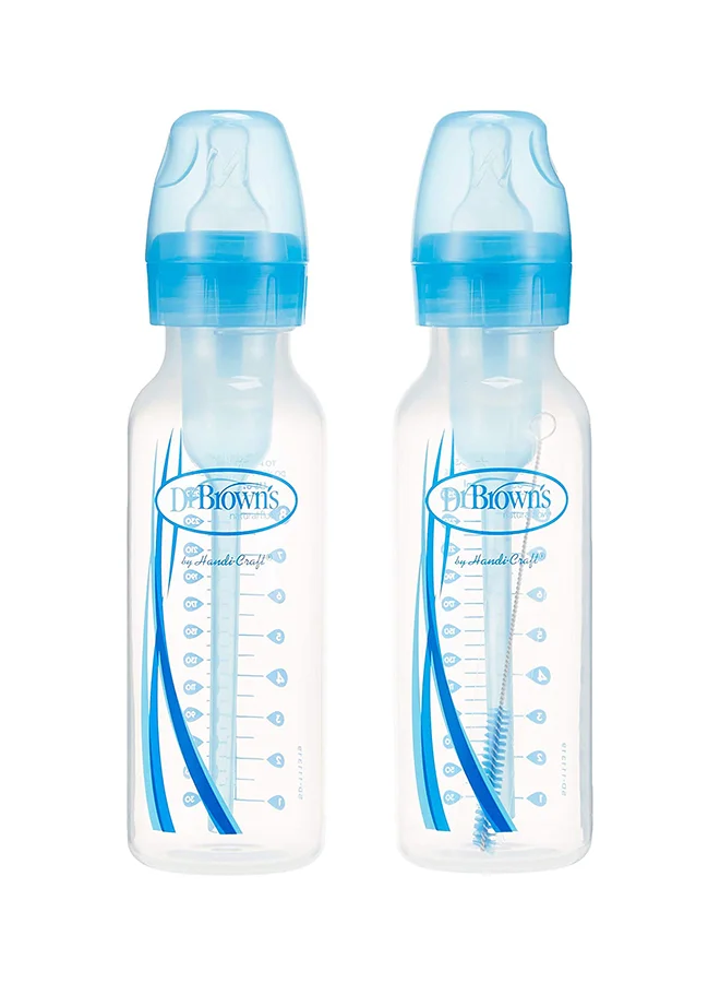Dr. Brown’s 8 Oz/250 Ml Anti-Colic Pp Narrow Options+ Bottle - Blue, 2-Pack