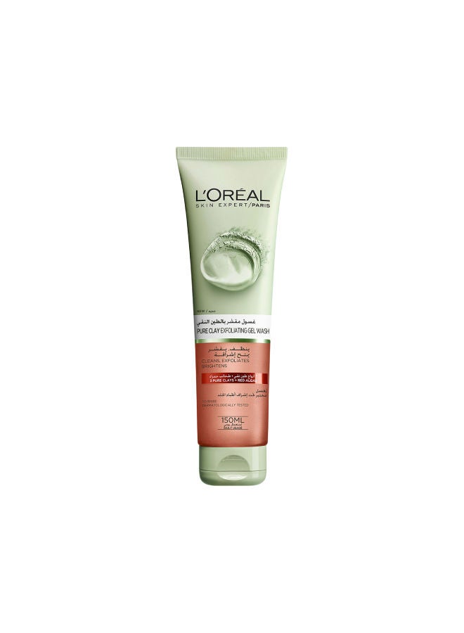 L'OREAL PARIS - Pure Clay Exfoliating Gel Wash Clear 150ml - Image 1