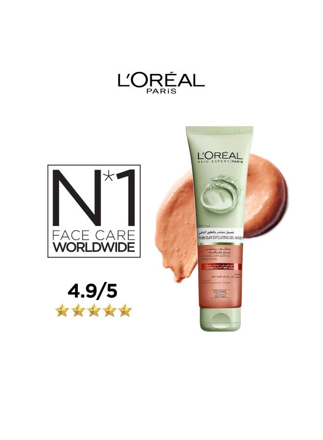 L'OREAL PARIS - Pure Clay Exfoliating Gel Wash Clear 150ml - Image 1