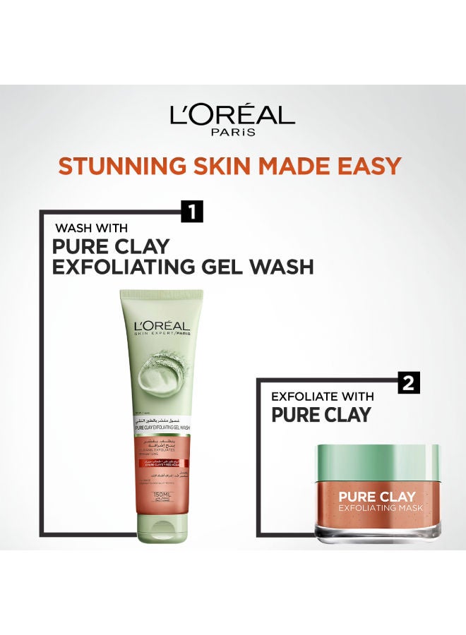 L'OREAL PARIS - Pure Clay Exfoliating Gel Wash Clear 150ml - Image 1
