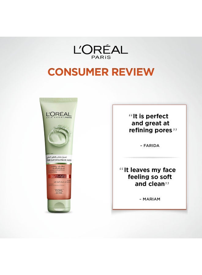 L'OREAL PARIS - Pure Clay Exfoliating Gel Wash Clear 150ml - Image 1
