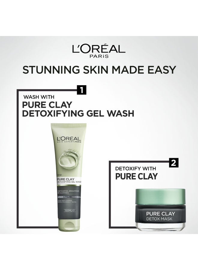 L'OREAL PARIS - Pure Clay Detoxifying Gel Wash Black 150ml - Image 1