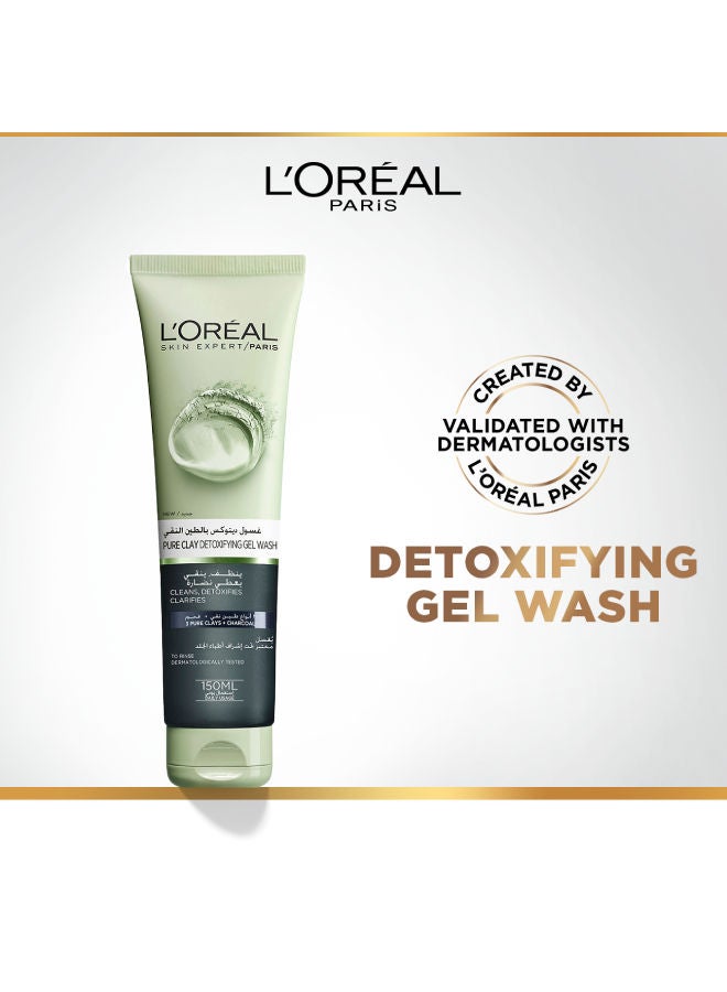 L'OREAL PARIS - Pure Clay Detoxifying Gel Wash Black 150ml - Image 1