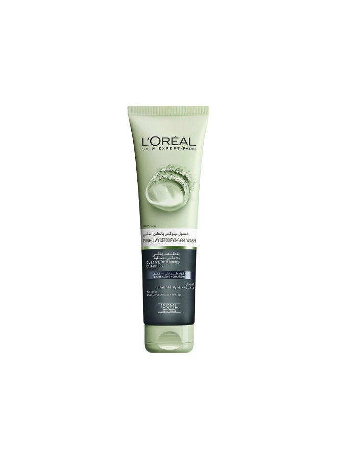 L'OREAL PARIS - Pure Clay Detoxifying Gel Wash Black 150ml - Image 1