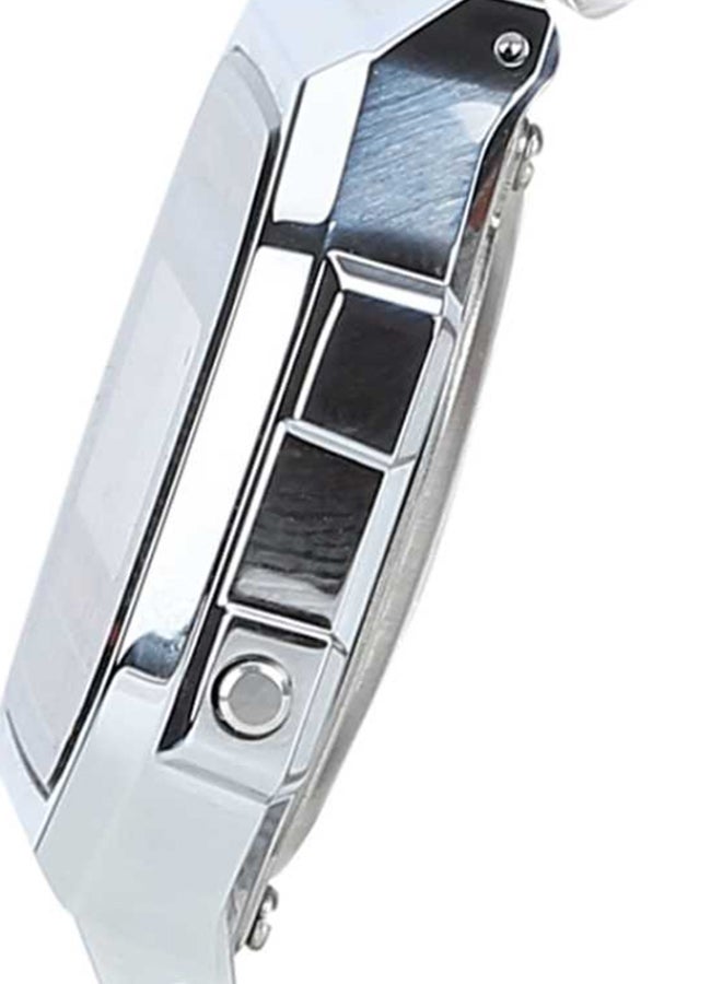 كاسيو ساعة رقمية مضيئة ستانلس ستيل A168WA - 34 ملم - فضي - Image 5