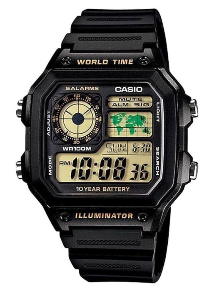 كاسيو ساعة يد كوارتز رياضية رقمية AE1200WH-1B - قياس 45 مم - لون أسود للرجال - Image 1